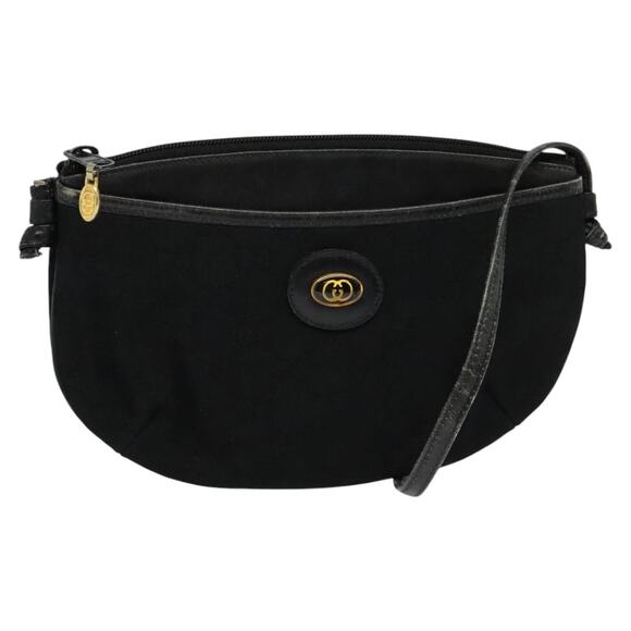 GUCCI GG Canvas Shoulder Bag Black Gold 904 02 020 - Picture 1 of 16